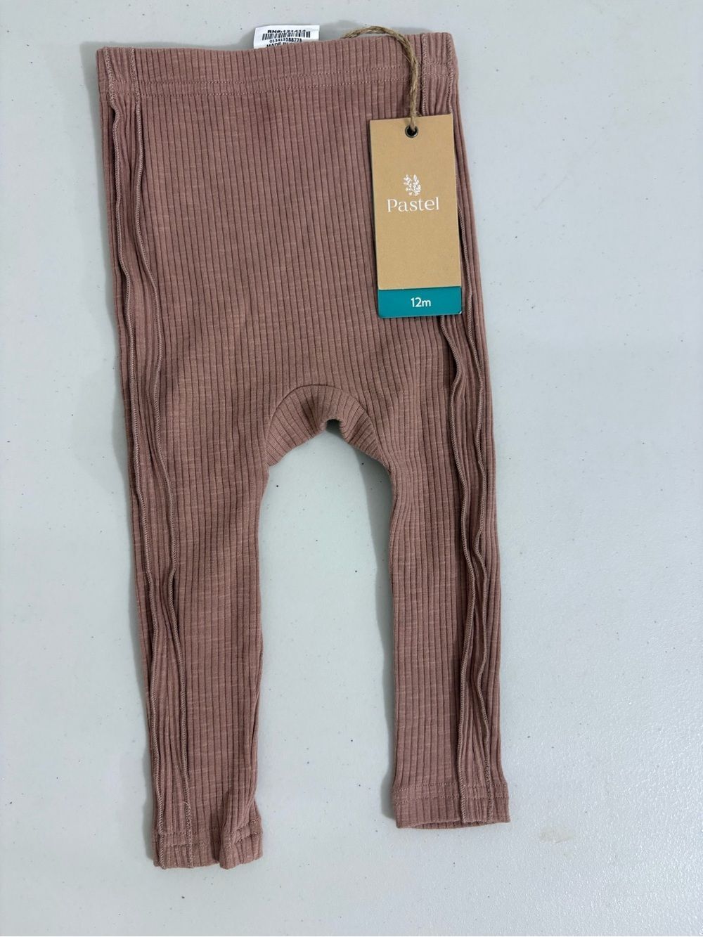Pastel raw edge stitches leggings 12 months